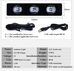 ไฟเส้น LED RGB ตกแต่งภายในรถยนต์4ชิ้น,โคมไฟสร้างบรรยากาศในการตกแต่งโคมไฟสร้างบรรยากาศ USB ควบคุมไร้สายด้วยรีโมตดนตรีโคมไฟเท้าสร้างบรรยากาศ - Product Image 2