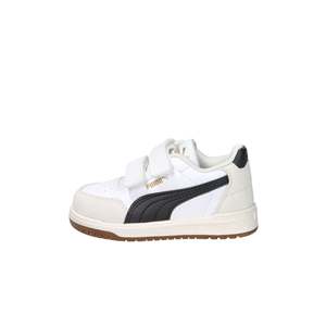 Baskets Puma pour enfants, blanc et noir, talon de 2 cm, fermeture Velcro, chaussures en toile tendance - Product Image 1