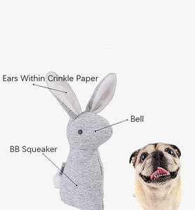 Juguete de Peluche para Perro con Forma de Conejo, con Sonido, Relleno, con Campana y Papel Arrugado, Juguete Interactivo para Masticar y Limpiar los Dientes - Product Image 6