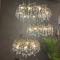 Lustre en verre de luxe fait main tout en cuivre VH, art moderne, design unique, forme ovale, pour salle à manger, installation suspendue