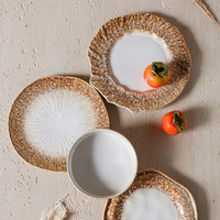 Assiette de Dîner de Restaurant Style Japonais en Porcelaine, Assiette Chapeau de Paille, Assiette à Pâtes, Assiette à Soupe, Assiette Creuse, Vaisselle en Gros