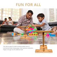 Jeu de lancer d'anneaux en bois fait main pour 2 joueurs, jeu interactif rapide, jeu de lancer d'anneaux pour la maison, en plein air, pour les enfants, amusant pour les bébés
