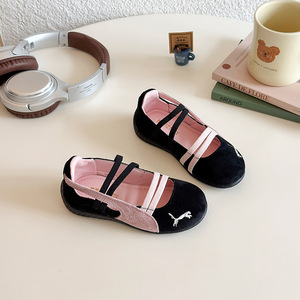 Детские туфли для девочек в корейском стиле, осень 2026, с верхом из искусственной кожи, мягкой подошвой, на резинке, без застежек, модные и трендовые - Product Image 4