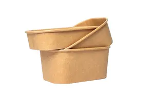 Disposable Compostable Rectanglar/Square Kraft Paper Takeout Box Food Packing With Lid Manufacturer Supplier