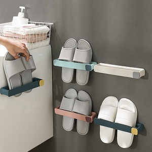 Pantofole multifunzionali in plastica ganci di nuovo tipo a parete da bagno portasciugamani ripiano di stoccaggio per soggiorno adatto - Product Image 1