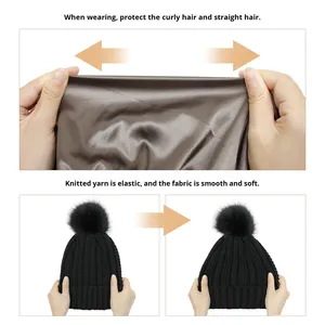 Nouveau bonnet tendance pour femmes, protection capillaire populaire, bonnet en satin doux personnalisé, bonnet ample, gorras de invierno, image voyage <span class=keywords><strong>tat</strong></span> - Product Image 3