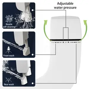 Aquatown Ultra Slim Cold Water Bidet Toilet Attachment Dual Nozzle Self-Cleaning Bide Smart Non Electric Toilet Bidets