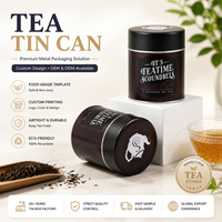 Boîte de rangement pour thé de qualité supérieure, petite boîte ronde en fer blanc, étui vintage personnalisé imprimé, hermétique, pour matcha, grains de café, emballage en métal