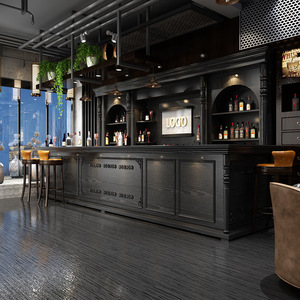 Stile europeo in legno massello retrò <span class=keywords><strong>Bar</strong></span> angolo angolo angolo acqua <span class=keywords><strong>Bar</strong></span> bancone cassa bancone Design Front desk - Product Image 4