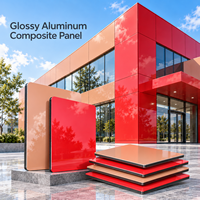 Panneau composite en aluminium brillant couleur cuivre 1220x2440mm pour revêtement de comptoir d'exposition