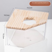 Bac à sable transparent grand format pour hamsters - Bac à litière 2-en-1 pour hamsters syriens, décoration de cage anti-éclaboussures