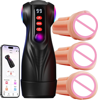 APP-gesteuerter Saug-Masturbator für Männer mit 3 Hülsen-Sets, Taschenmuschi und Penispumpe mit 9 Saug- und 9 Vibrationsmodi