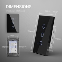 Interrupteur d'éclairage standard Us Smart Home Tuya Zigbee Interrupteur d'éclairage mural 1/2/3/4 Gang Blanc Noir Or Interrupteurs d'éclairage