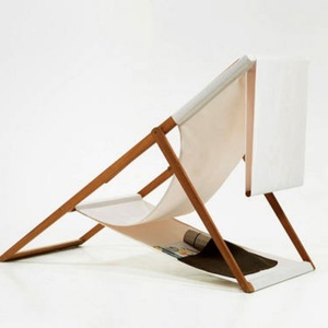 Chaise longue <span class=keywords><strong>de</strong></span> plage pliable en bois <span class=keywords><strong>de</strong></span> style vintage avec pare-soleil, mobilier d'extérieur pour la plage et le <span class=keywords><strong>bord</strong></span> <span class=keywords><strong>de</strong></span> la piscine - Product Image 3