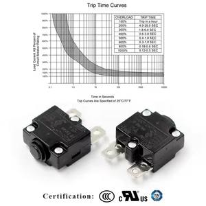 32V 50V DC Kuoyuh 15 시리즈 15A 플라스틱 너트 재설정 가능한 열 모터 보호 회로 차단기 과부하 보호 스위치 - Product Image 5