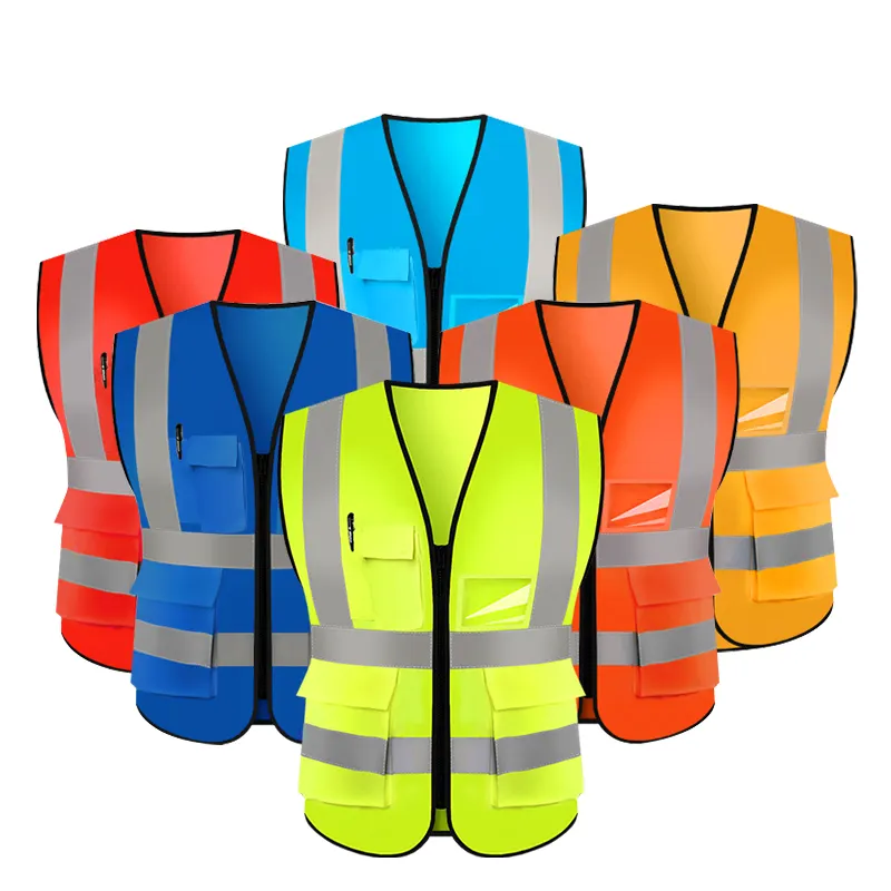 Bau Uniform Arbeit Reflektierende Kleidung Hohe Sichtbarkeit Reflektierende Sicherheits weste Jacke Industrielle Sicherheits weste Mit Logo