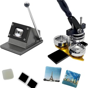 Machine à badges rotative 50 mm carrée pour la fabrication artisanale de badges aimantés en fer blanc avec kit de consommables - Product Image 5