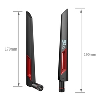 Antena SMA de Goma de Alta Ganancia 2.4G 5.8G 5dBi, Bajo VSWR ≤2, Color Negro, para Router de Puente Inalámbrico, Antena Tipo Pato de Goma