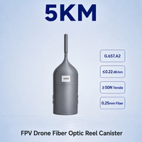 Lightweight 5KM UAV Fiber Optic Tether Canister G657A2 0.25mm Custom OEM ODM Reel