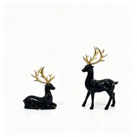 Ensemble de figurines de rennes en plastique, statue de cerf de Noël, sculpture animale pour la décoration de salon et de maison