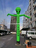 Danseur gonflable extraterrestre en nylon vert, publicité gonflable, tube aérien ondulant à vendre