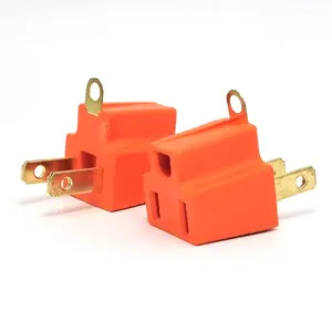 Oranje Amerikaanse 125V 15a Us Industrie Stekker L5-15P L5-15R Vrouwelijke Naar Mannelijke Converter Stopcontact Rubber Pbt Ons Geaarde Stekker