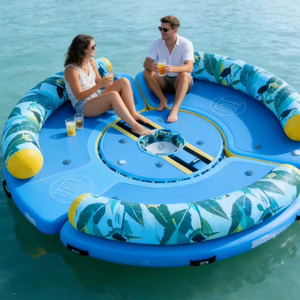 Vente directe usine : Plateforme et île flottantes gonflables en matériau Drop Stitch, capacité maximale 100-500 kg, pour usage en lac et piscine - Product Image 2