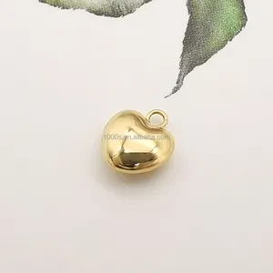 Acessórios para colar de ouro au750, venda quente, colar de ouro real, pulseira, formato de coração, amuleto dourado, acessórios com pingente