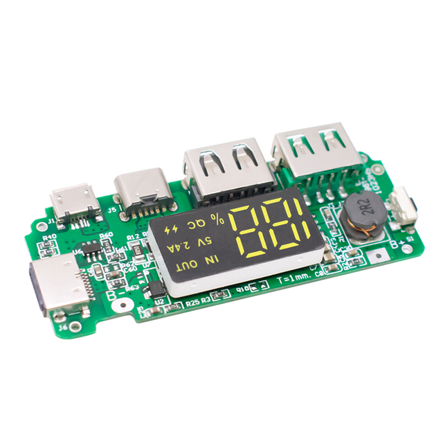Dual USB 5V 2.4A Micro/Type-C LED USB Mobile Power Bank 18650 Charging Module Lithium Battery Charger Board Circuit Protection