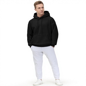 Sweat-shirt à capuche noir pour homme, coupe classique, couleur unie, en molleton de coton, décontracté, avec poche avant, pour l'automne, Beazer Sports, anti-boulochage - Product Image 3