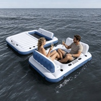 Île flottante gonflable multi-personnes grande capacité, matelas pneumatique double usage pour fêtes et rassemblements estivaux