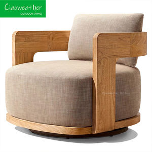 أريكة فناء خشبية فاخرة مقاومة للماء في الهواء الطلق من خشب الساج في الهواء الطلق للحديقة - Product Image 4