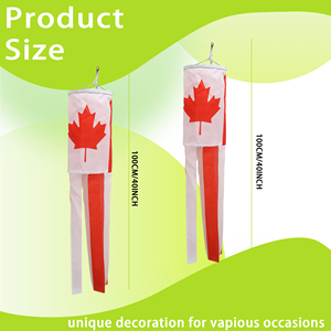 Custom Polyester Canada <b>Flag</b> WindSock Digital Printed Flying Wind Socks for Yard <b>Garden</b> Porch - Product Image 2