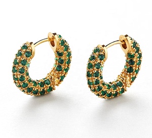 2025 exquisita joyería de moda para mujer Plata de Ley 925 18K chapado en oro Sessan Esmeralda circón aros pendientes - Product Image 4