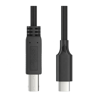 Kabel Printer Tipe C 3.0 ke USB 3.0 Tipe B Berlapis Foil+Dikepang Terlindungi untuk HDD Printer USB 3.0 Scanner