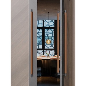 Poignée de <span class=keywords><strong>porte</strong></span> minimaliste Wabi Sabi en bois massif, quincaillerie d'entrée en bois naturel pour hôtels, cafés, boutiques, portes coulissantes en verre à pousser et à tirer - Product Image 5
