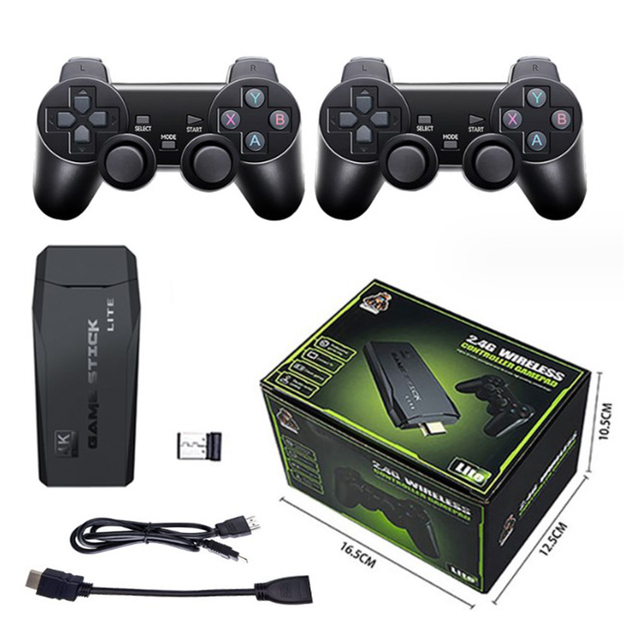 New Lite 4K 64G M8 Game Stick Built-In 10000+ Games TV Retro Game Console With Wireless Controller for Kid Xmas Gift