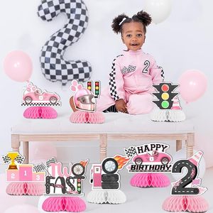 Decorazioni di <span class=keywords><strong>Compleanno</strong></span> Veloci e Divertenti per Ragazze, 8 Pezzi, Centrotavola a Nido d'Ape con Auto da Corsa, Forniture per Feste a Tema Auto d'Epoca per <span class=keywords><strong>Compleanno</strong></span> - Product Image 6