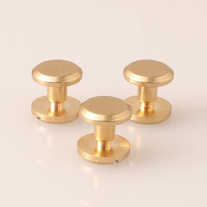 สกรูคู่สำหรับผู้ชายสไตล์ชิคาโกสลักเกลียวหัวแบนทองเหลือง H 5*10 - Product Image 2