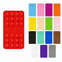 Support de téléphone adhésif carré en silicone avec logo personnalisé, 24 ventouses, pour une utilisation mains libres