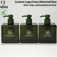 Flacons pompe vides personnalisables carrés de 200 ml, 250 ml, 300 ml pour distributeur de désinfectant pour les mains, savon moussant, gel douche, après-shampoing, shampoing
