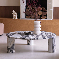 Table basse en marbre naturel blanc Calacatta Viola de luxe Newstar pour le salon, design de meubles