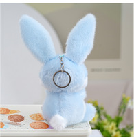 Porte-clés en peluche lapin carotte mignon Kawaii, couleurs pastel, mini jouet en peluche doux et moelleux, pendentif de sac