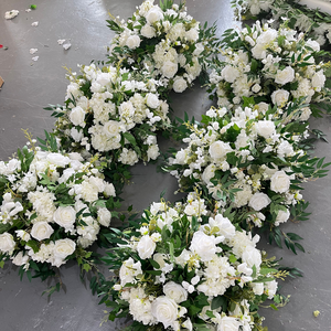 B-FB001 Bola de Flores Artificiales para Boda, Centros de Mesa para Decoración de Bodas, Bola de Flores de Rosa Blanca de Seda - Product Image 1