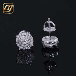 Pendientes de Diamantes Redondos Creados en Laboratorio con Certificación IGI, Plata 925, Seis Puntas, para Mujer y Hombre, Regalo de Boda, Venta al Por Mayor - Product Image 3