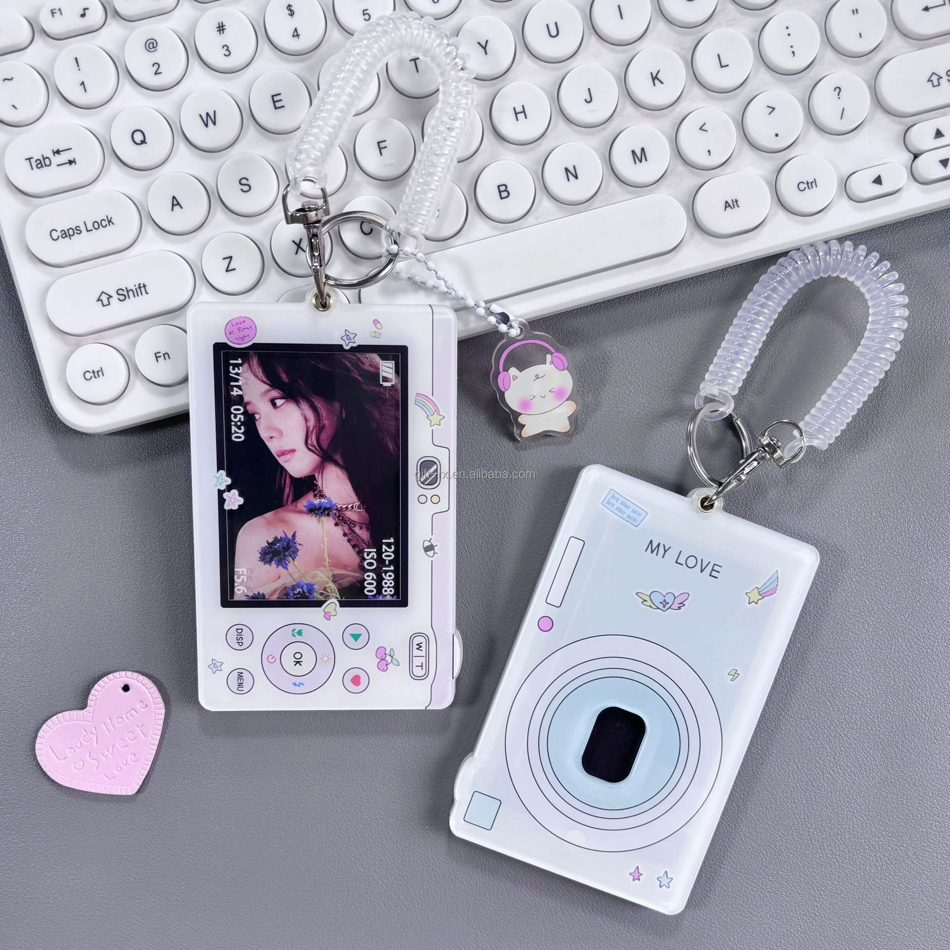 Custom Kpop Cartoon Photocard Holder Keychain Make Your Own Clear
