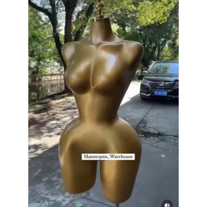 Mannequin de vitrine <span class=keywords><strong>femme</strong></span> courbée du Nigéria, modèle brésilien, en PU, grande taille, hanches et <span class=keywords><strong>buste</strong></span> généreux, demi-corps, avec support doré - Product Image 4