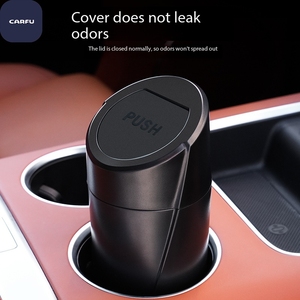 CARFU Push Type Auto Garbage Bin Interior Storage Bucket for Car Trash Auto Interior Supplies - Product Image 1