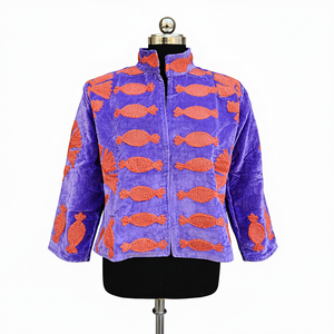 Veste en cachemire Suzani brodée à longues dentelles imperméable pour la mode ethnique et bohème - Product Image 1