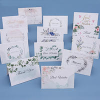 Cartes de vœux aquarelle aux motifs variés, meilleurs vœux, remerciements, mini-notes florales pliées, ensemble de papeterie en gros
